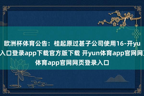 欧洲杯体育公告：桂起原过甚子公司使用16-开yun体育官网入口登录app下载官方版下载 开yun体育app官网网页登录入口