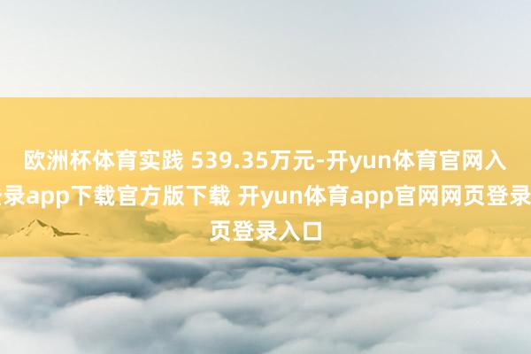 欧洲杯体育实践 539.35万元-开yun体育官网入口登录app下载官方版下载 开yun体育app官网网页登录入口