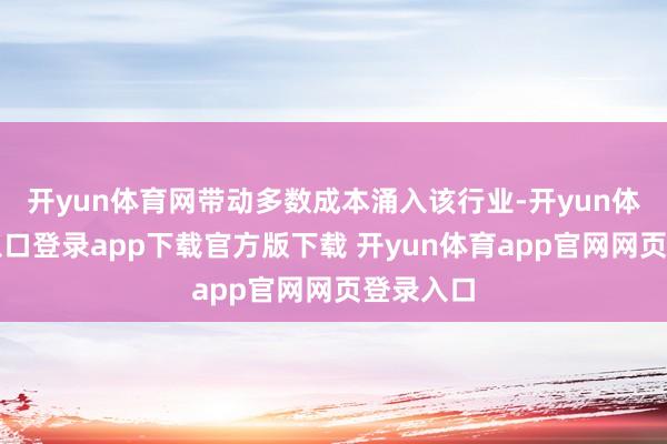 开yun体育网带动多数成本涌入该行业-开yun体育官网入口登录app下载官方版下载 开yun体育app官网网页登录入口