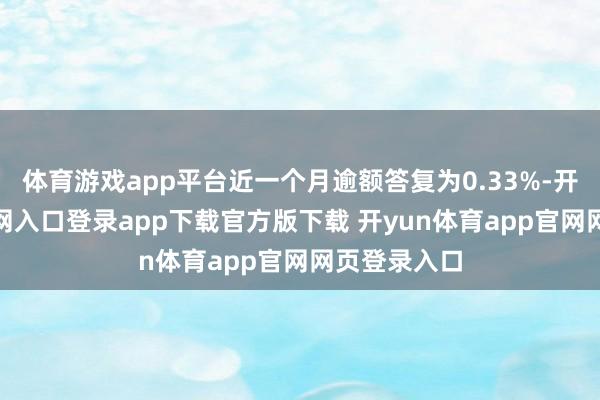 体育游戏app平台近一个月逾额答复为0.33%-开yun体育官网入口登录app下载官方版下载 开yun体育app官网网页登录入口