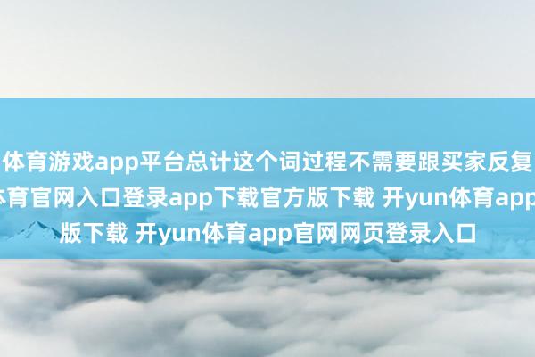 体育游戏app平台总计这个词过程不需要跟买家反复疏导价钱-开yun体育官网入口登录app下载官方版下载 开yun体育app官网网页登录入口